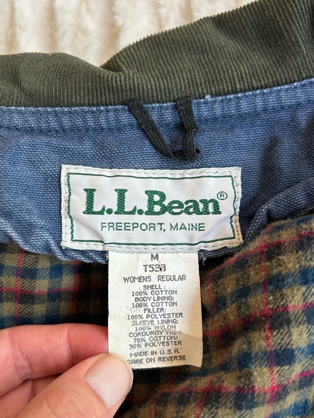 Made in USA LL Bean Vintage Chore Coat Barn Jacket Blue Womens M - Picture 11 of 16